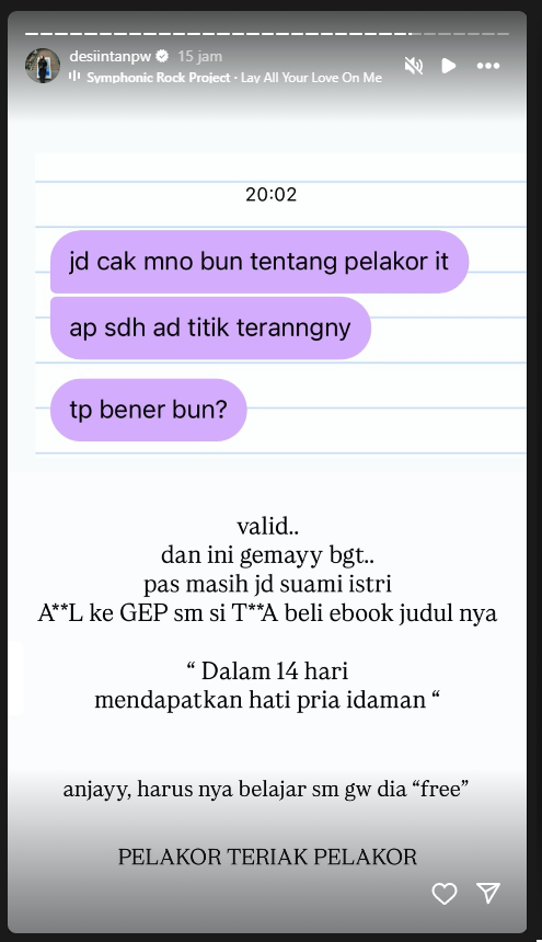Desi Intan sebut Amelia pelakor teriak pelakor.